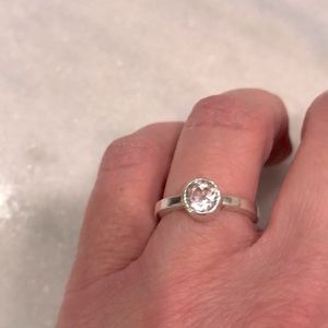 Sterling and white topaz ring size 6
